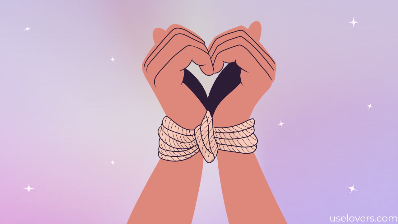 mãos com corda prendendo