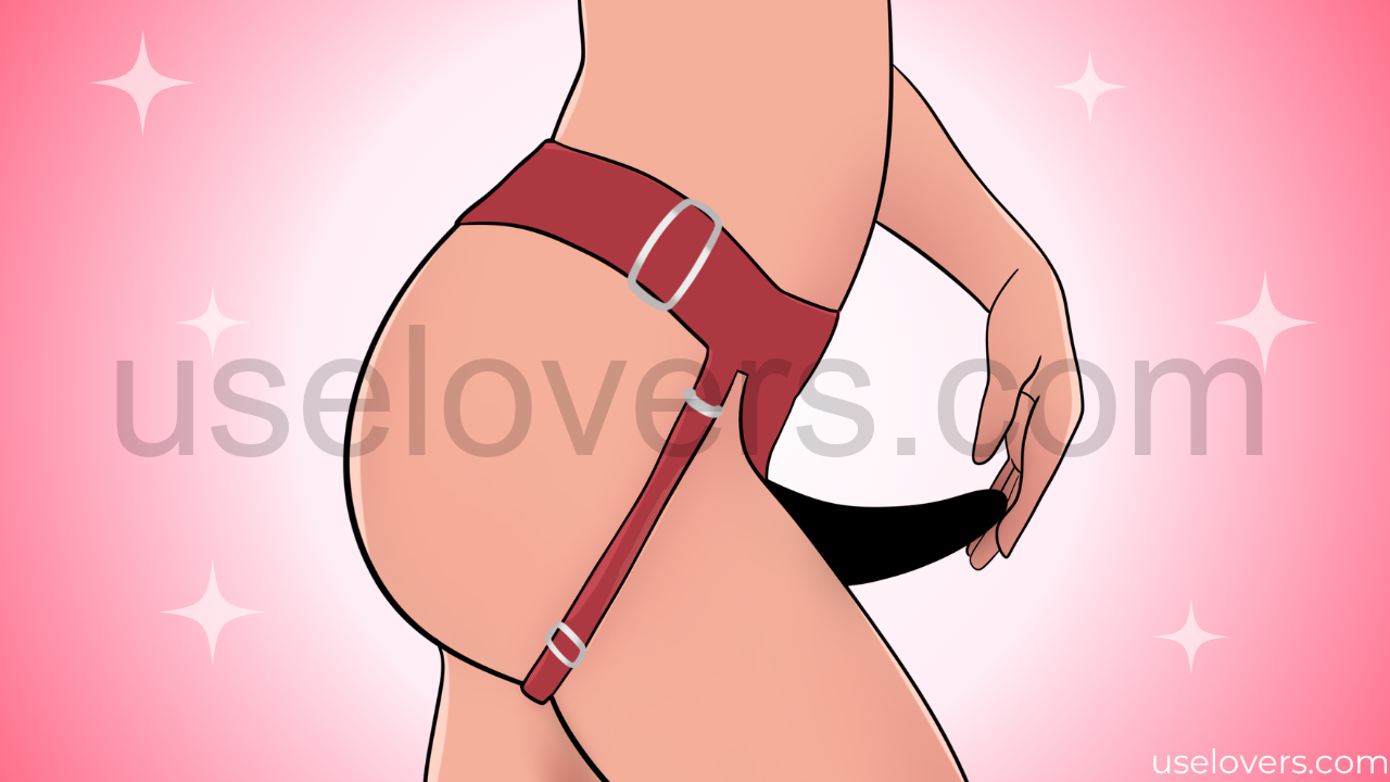 silhoueta feminina usando harness