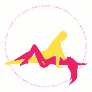 Ilustração da posição sexual Papai e Mamãe com mulher deitada e joelhos flexionados enquanto parceiro está por cima com mãos apoiadas na cama.