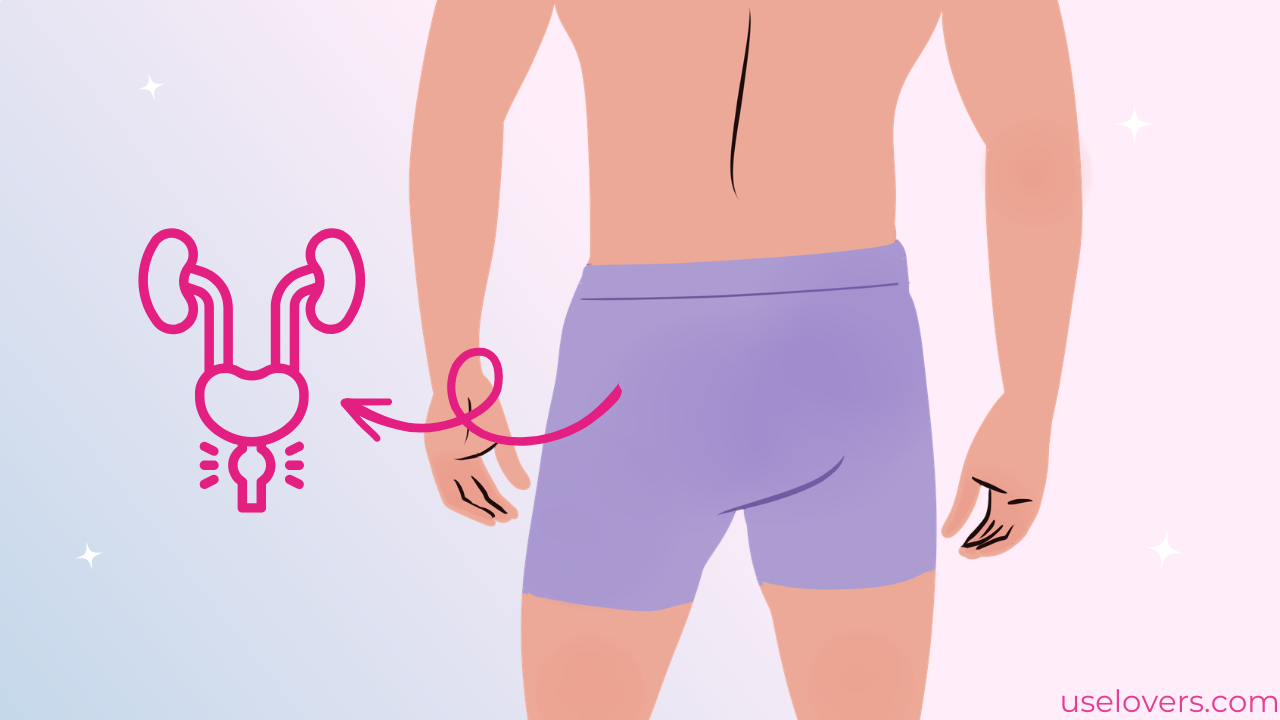 Imagem de uma silhueta masculina, com uma cueca.