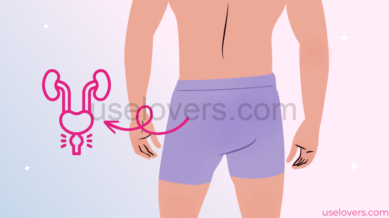 Imagem de uma silhueta masculina, com uma cueca.