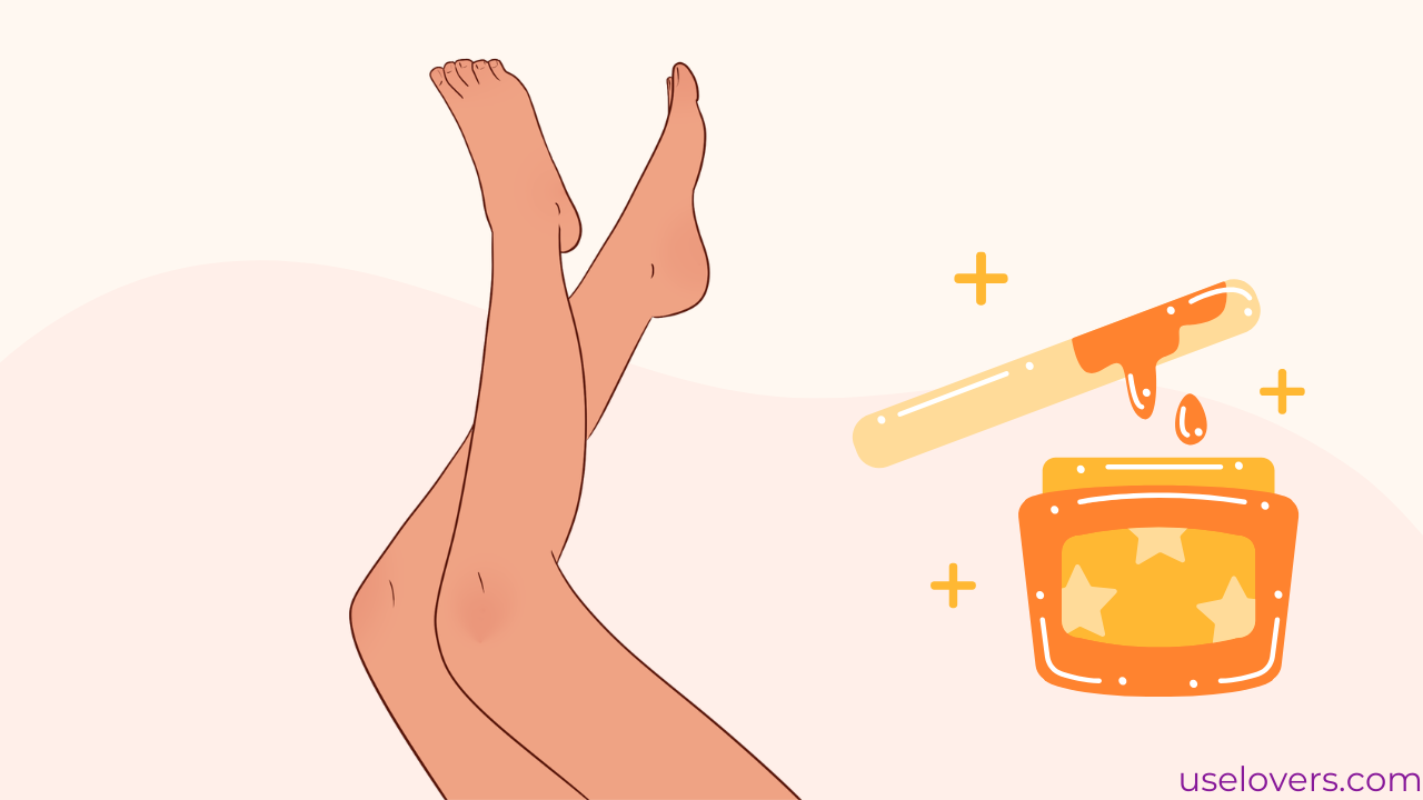 imagem de dias pernas para cima e do lado um pote de cera