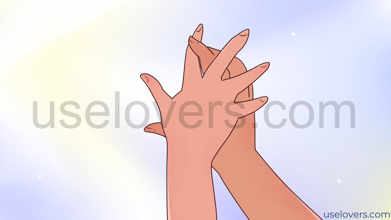 ilustração de duas mãos se acariciando